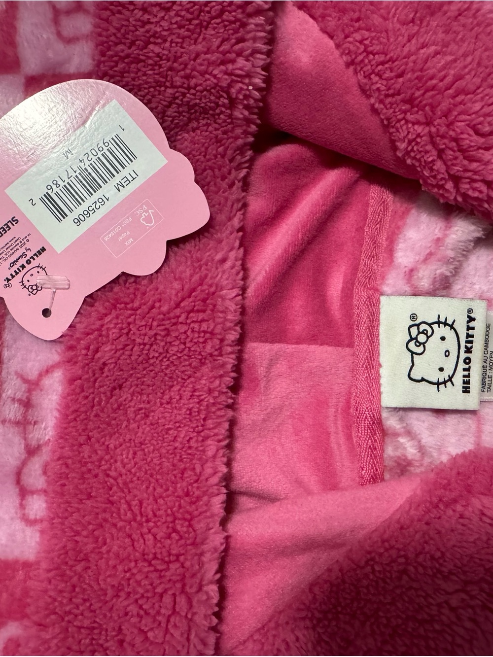 Hello Kitty Pink Plush Jumpsuit Pants - Fuzzy Pink Lining